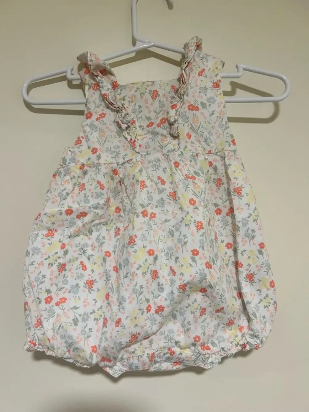Janie & Jack Travel Light Cotton Floral Bubble Ditsy Romper Size 6-12 Months